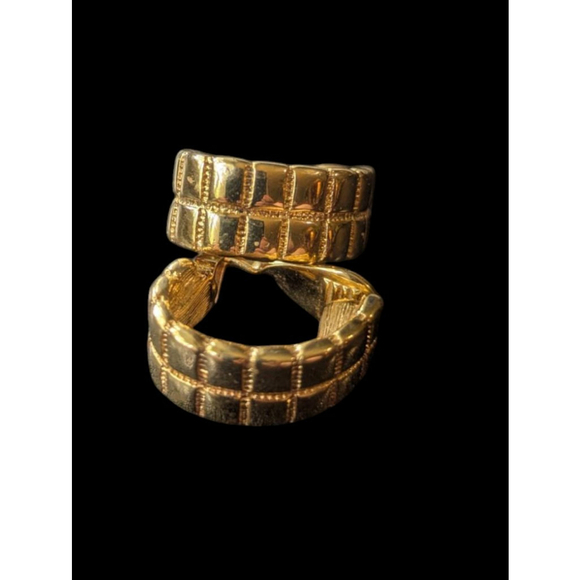 Monet Gold Tone Clip On Hoop Huggies Earrings - Picture 8 of 9